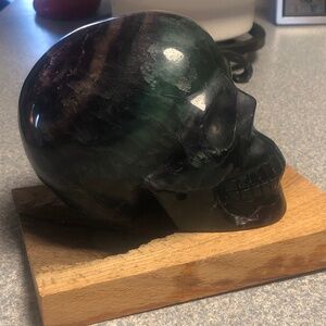 RAINBOW FLUORITE SKULL